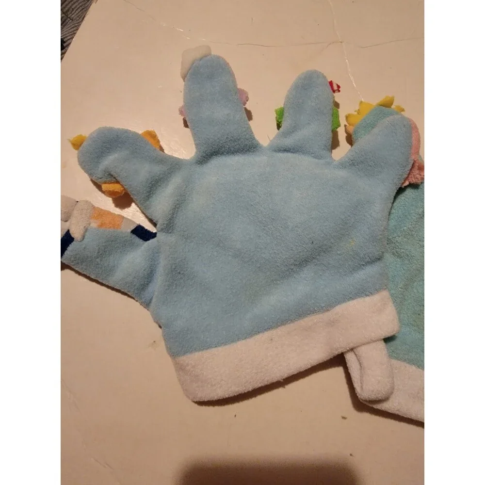 Lot Of 2 Baby Hand Puppets Wash Cloth Characters Bath Aqua Pals